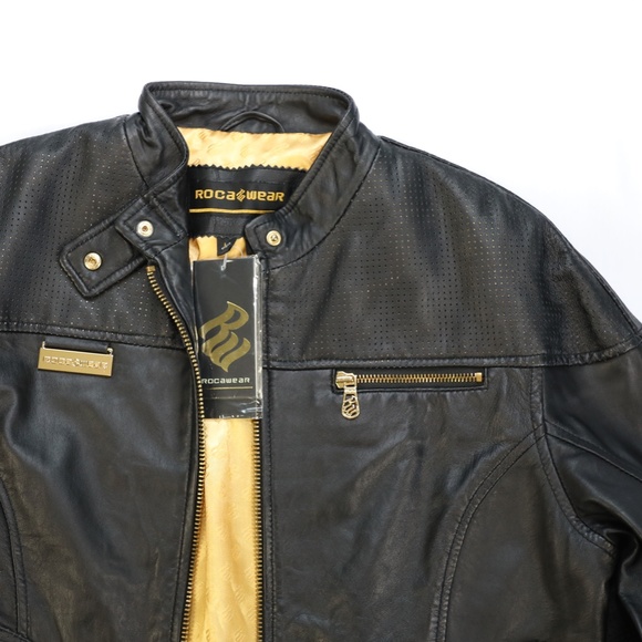 ROCA WEAR LEATHER JACKET. SIZE LARGE - Picture 5 of 9